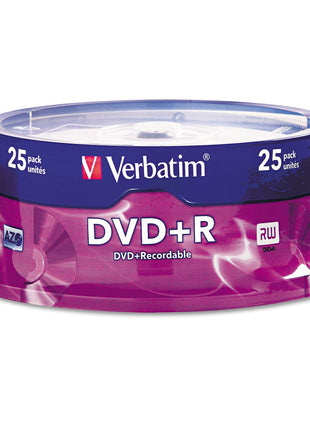 Verbatim AZO DVD+R 4.7GB 16X Surface - 25pk Spindle - 2 Hour Maximum Recording Time