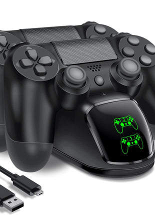 PS4 Controller Charger Dock Station with Charging Cable,1.8Hrs Fast Charge PS4 Remote Charging Station, Replacement for PlayStation 4 Dualshock 4 Charger for PlayStation 4 Games