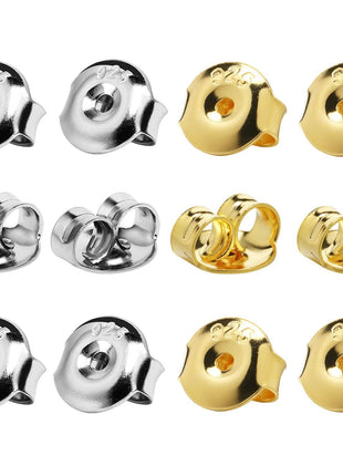 DELECOE 14K Gold Plated Earring Backs Replacements, 925 Sterling Silver Hypoallergenic Secure Gold Earring Backs Locking for Studs Earrings