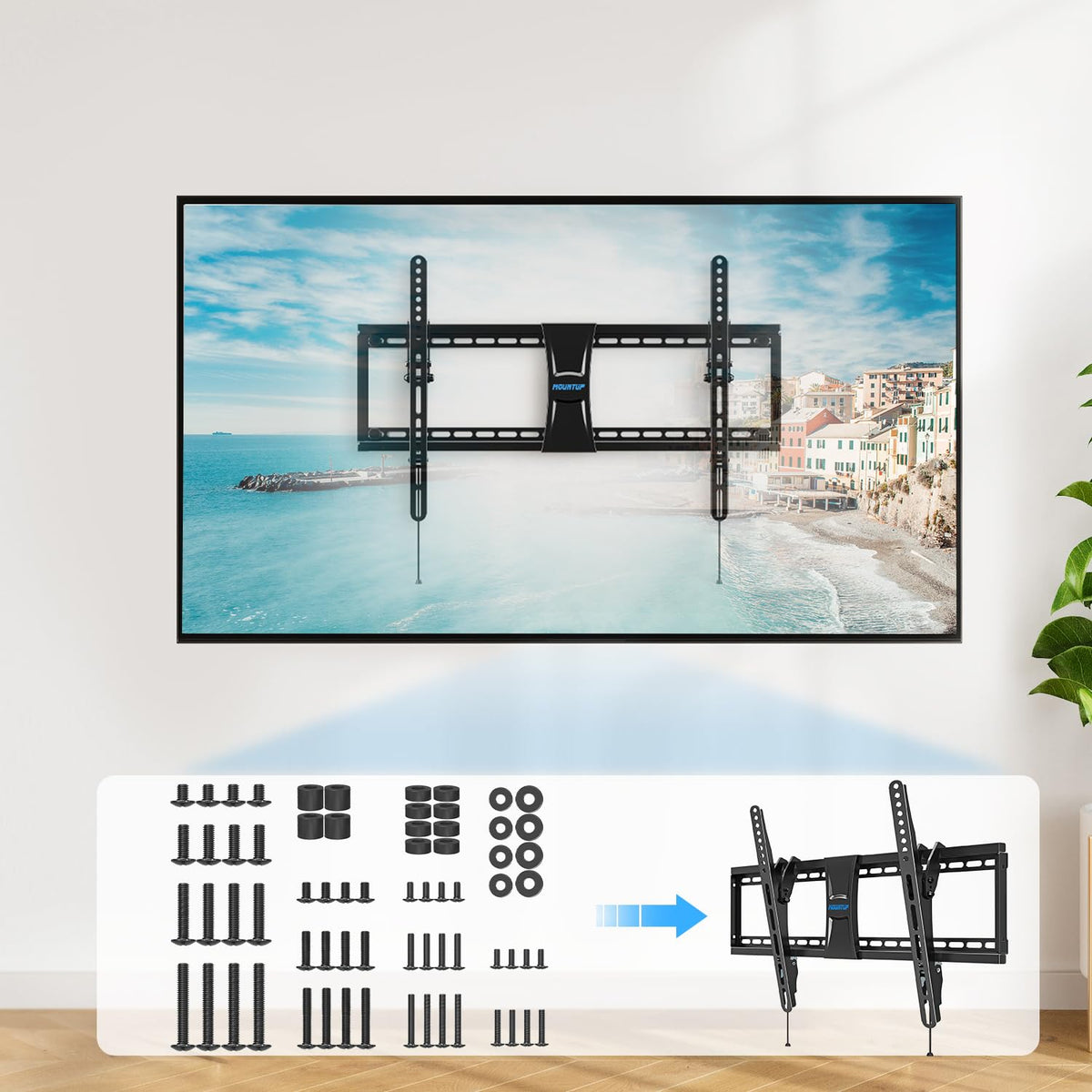 MOUNTUP Universal TV Mounting Hardware Kit Fits Most LED LCD OLED 4K TVs, Includes M4 M5 M6 M8 TV Screws, Spacers, Washers for TVs/Monitor Mounting up to 80 inches, MU0041