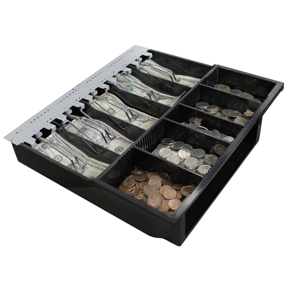 Adesso MRP-16CD Electronic cash drawer, Removable Cash Tray, Stainless Steel, 16 inch