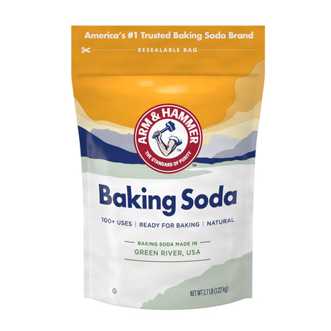ARM & HAMMER Baking Soda, 2.7 Lbs | 100+ Household Uses, Food Grade Baking Soda, Cleaning & Deodorizing, Pure & Natural, Safe Around Kids & Pets