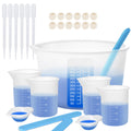 KISREL Silicone Measuring Cups for Resin, Resin Supplies with 600&100ml Cups, Resin Mixing Cups, Silicone Stir Sticks, Epoxy Mixing Cup