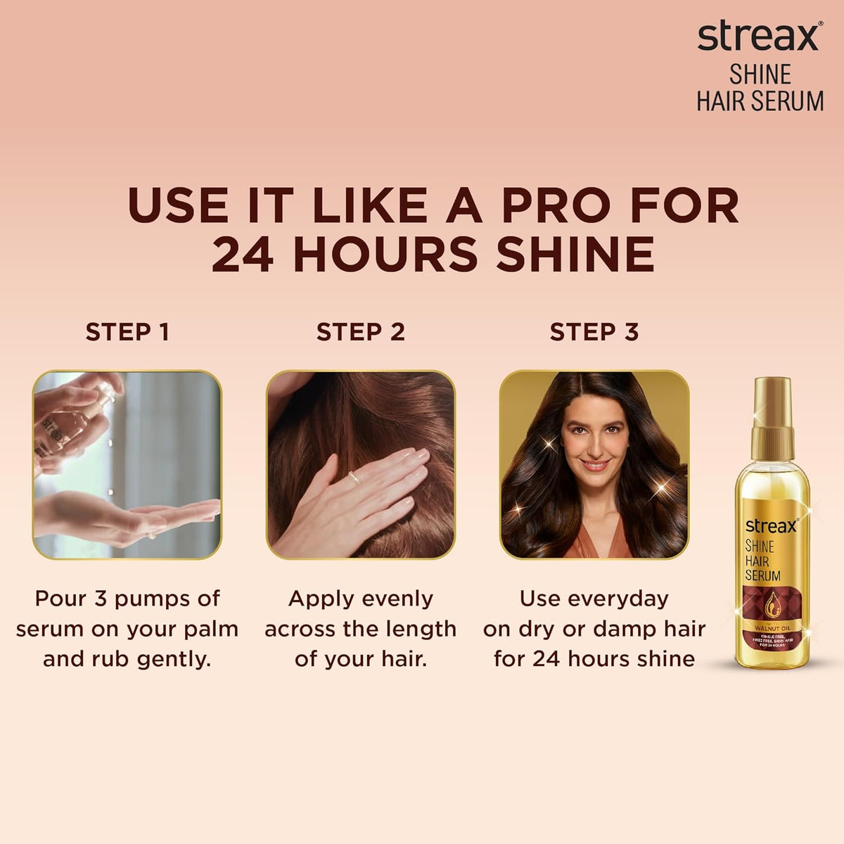 Streax Hair Serum - Walnut Oil 100ml Bottle