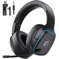 Gvyugke 2.4GHz Wireless Gaming Headsets for PS5, PS4, PC, Switch - Bluetooth 5.3 Gaming Headphones with Noise Canceling Mic, 7.1 Surround Sound, 70H Battery, Blue Lighting - Black