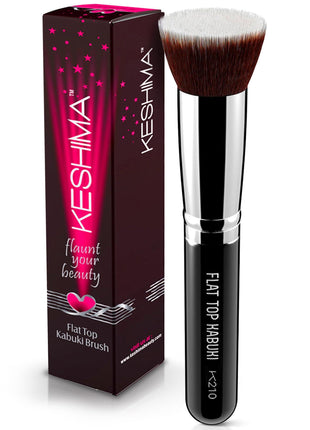 Flat Top Kabuki Foundation Brush By KESHIMA, Premium Makeup Brush | For Liquid, Cream, and Powder - Buffing, Blending, and Face - 1.2" Top Diameter
