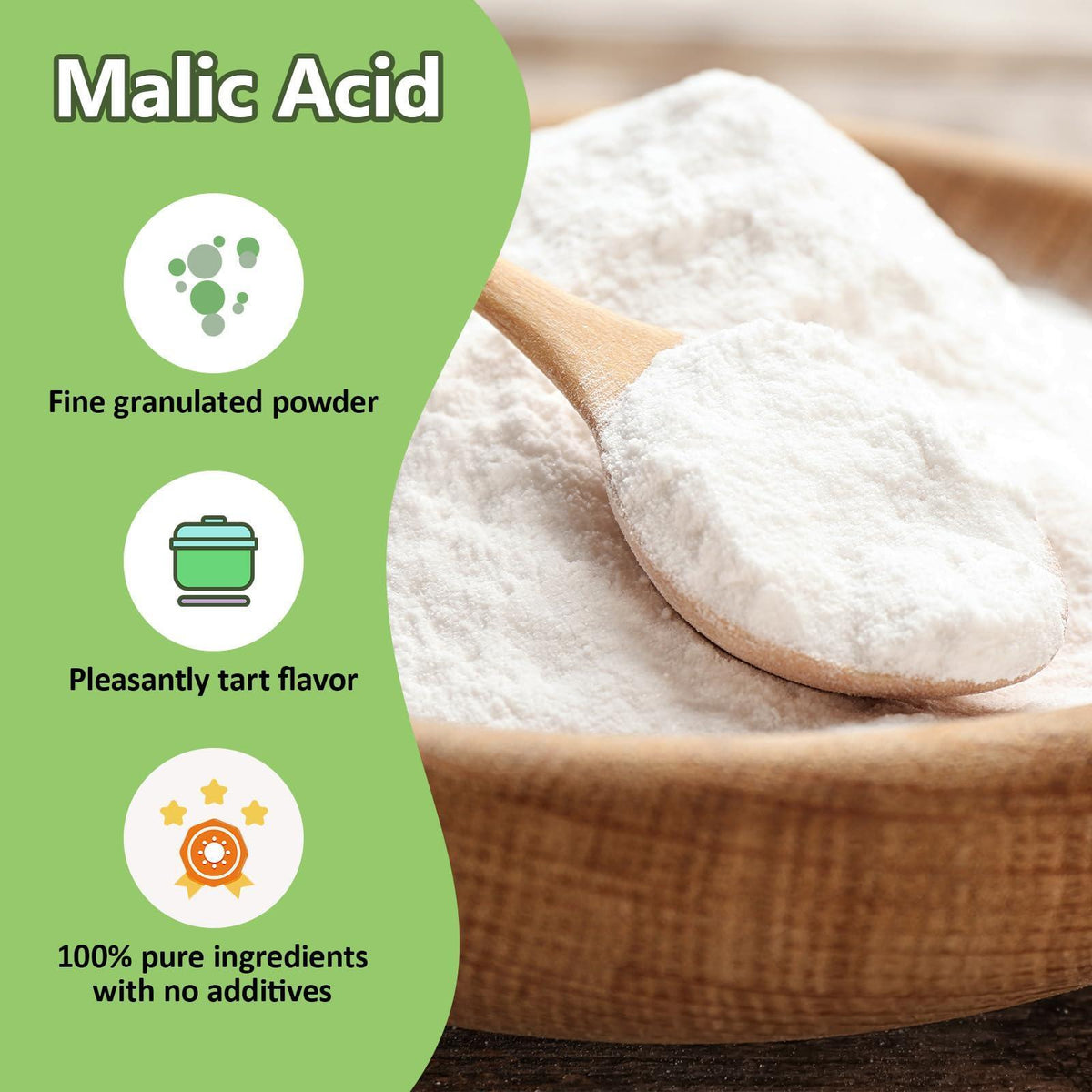 Viktairy 2.5 LB Malic Acid, Food Grade Malic Acid Powder Tart Flavor for Making Sour Candy, Sour Gummy Bears, Drinks, Juice, Baking, Wine