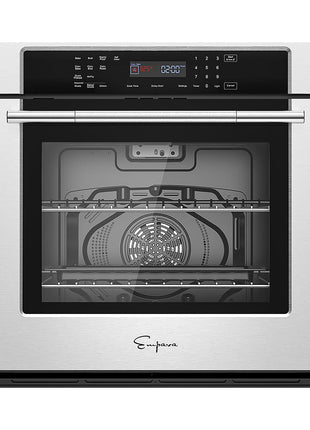 Empava 30" Electric Single Wall Oven Air Fryer Combo Convection Oven Built-in 10 Cooking Functions with LED Digital Display Convection Fan Touch Control in Stainless Steel EMPV-30WO04