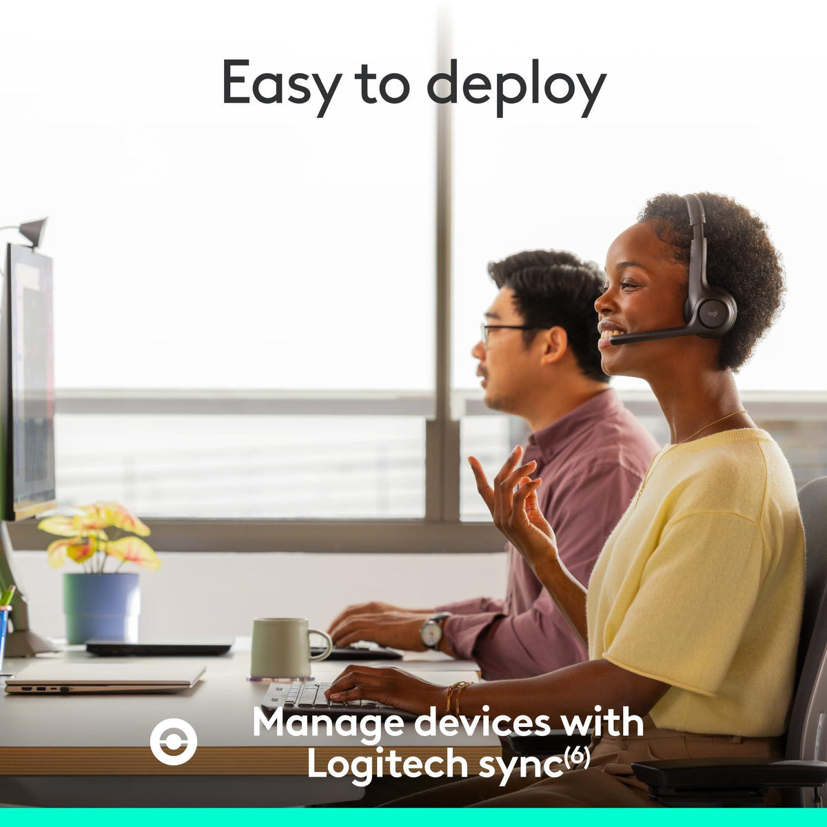 Logitech Zone 305 for Business, Wireless Bluetooth Headset with Microphone, for Microsoft Teams, Compatible with Windows, Mac, Chrome, Linux, iOS, iPadOS, Android