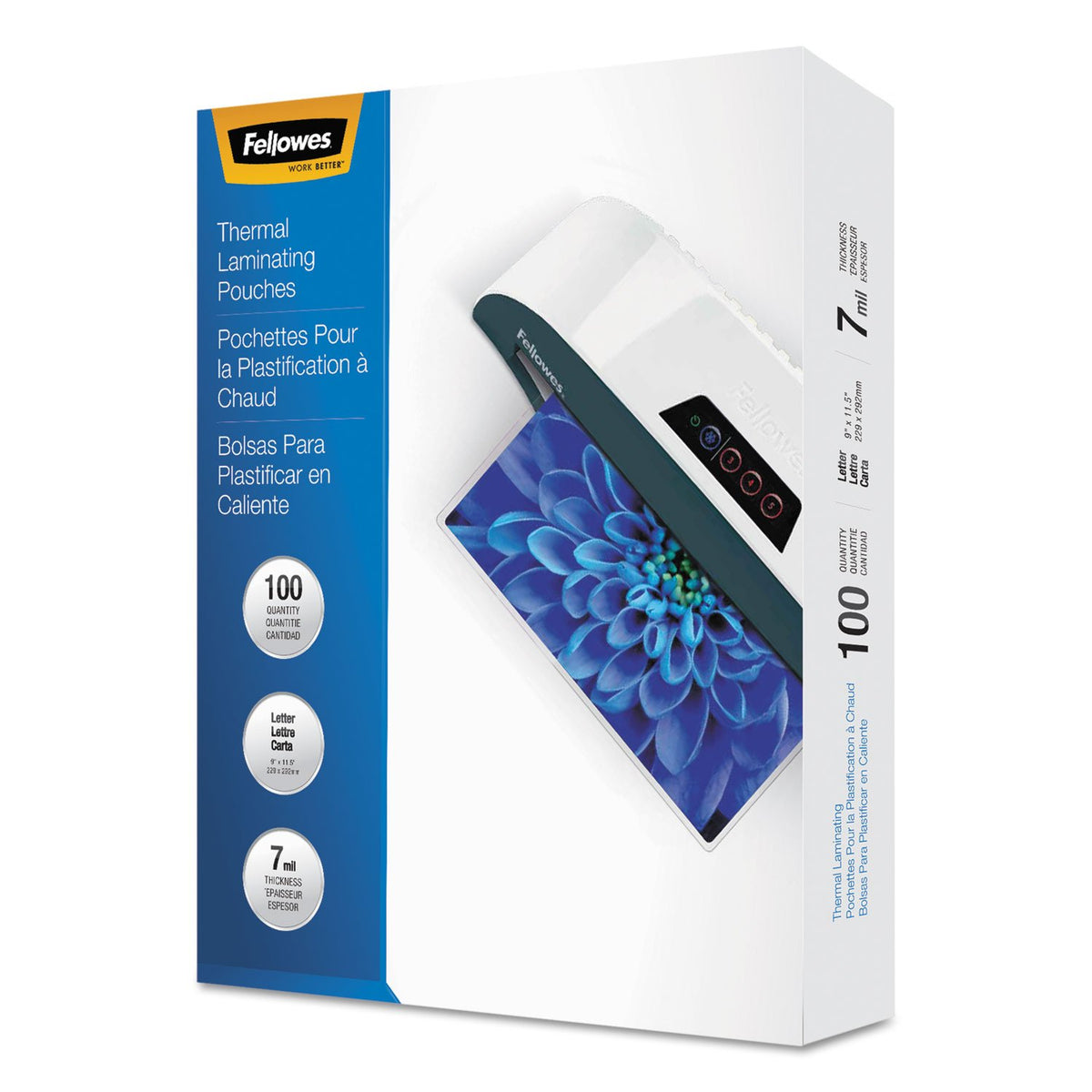Fellowes Glossy Pouches - Letter, 7 mil, 100 pack