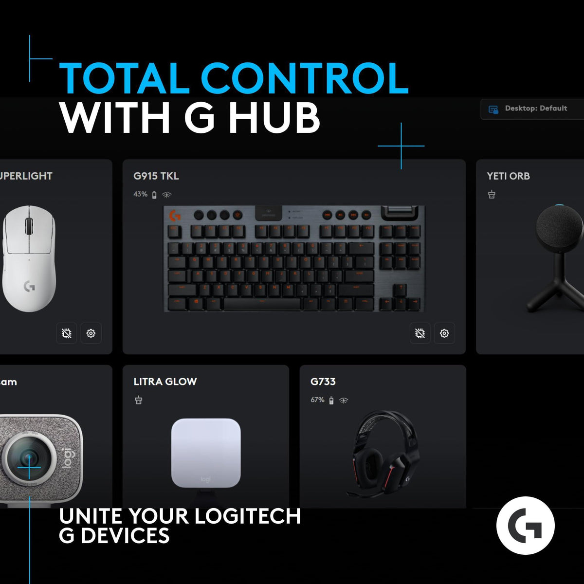 Logitech G Yeti Orb Condenser RGB Gaming Mic with LIGHTSYNC, USB Mic for Streaming, Cardioid for PC/Mac - Black