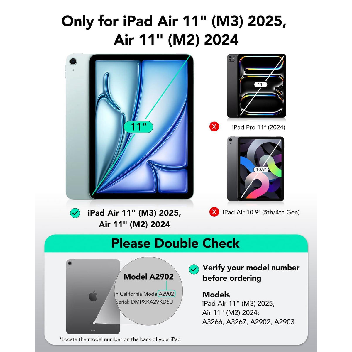 ESR 2 Pack Paper-Feel Screen Protectors for iPad Air 11 Inch M3/M2 (7th/6th Generation, 2025/2024), Write and Draw Like on Paper, 9H Tempered Glass, Matte Writing Film with Alignment Frame, Anti-Glare