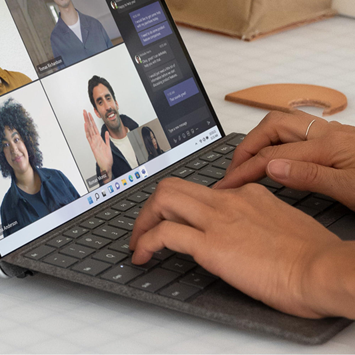 Microsoft Surface Pro Keyboard for Surface Pro Copilot+ (11th Edition), Pro 9 and 8 with Pen Storage, Alcantara Material, Dune