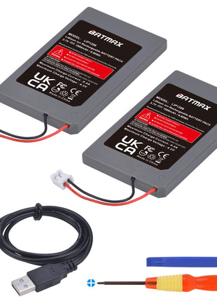 Batmax 2Pc LIP1359 Battery Replacement for Sony PS3 PlayStation 3 Controller Sixaxis Dualshock 3 CECHZC2E CECHZC2U
