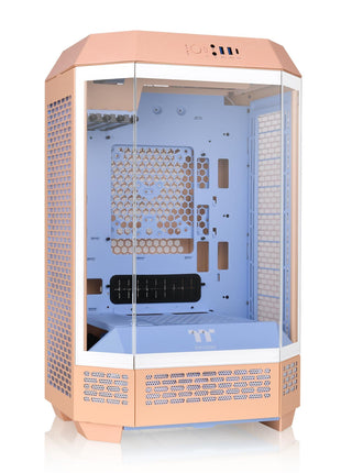 Thermaltake Tower 300 Summer Edition Peach Fuzz Micro-ATX Case; 2x140mm CT Fan Included; Supports Up to 420mm Radiator; Horizontal Display Capable; CA-1Y4-00SKWN-00; 3 Year Warranty