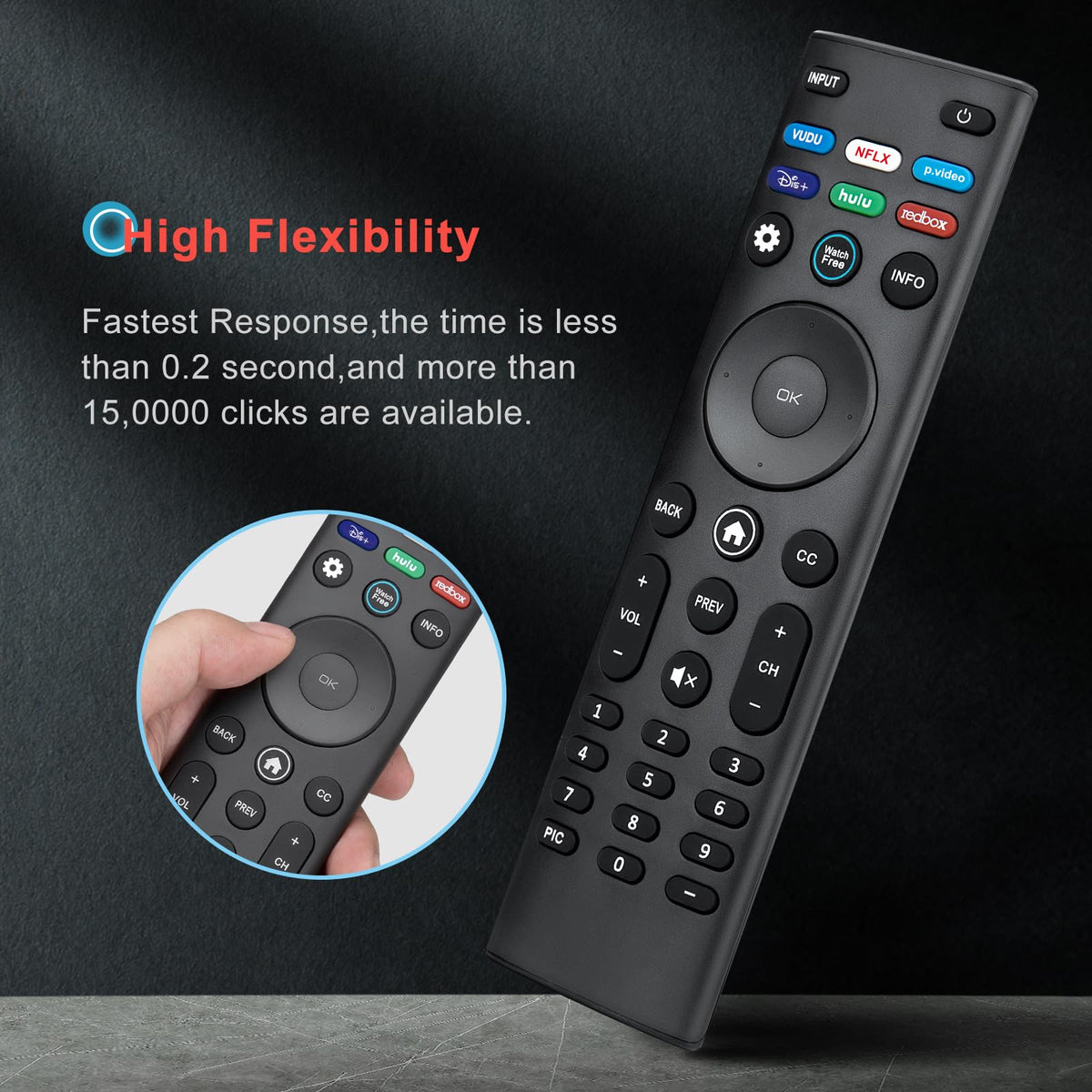 Universal Remote Control XRT140 for VIZIO Smart TV Remote Replacement XRT136 XRT260 XRT270 Smartcast D, E, M, P, V, PX Series Smart TVs