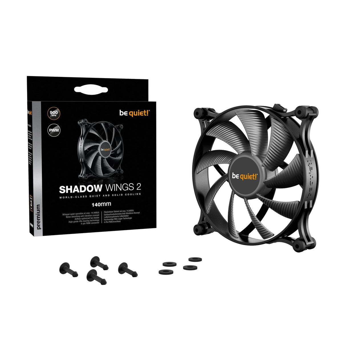 be quiet! Shadow Wings 2 140mm PWM Low Noise Cooling Fan | Black | BL087