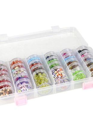 Everything Mary 28-Jar Bead Storage Organizer – Large Clear Case for Diamond Painting, Jewelry & Craft Beads – Durable Plastic Box with Screw-Top Jars for Diamond Art & Small Supplies