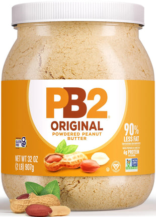 PB2 Original Powdered Peanut Butter - [32 Ounce Jar] 6g of Protein, 90% Less Fat, Certified Gluten Free, Only 60 Calories per Serving, Perfect for Protein Shakes, Smoothies, and Low-Carb, Keto Diets