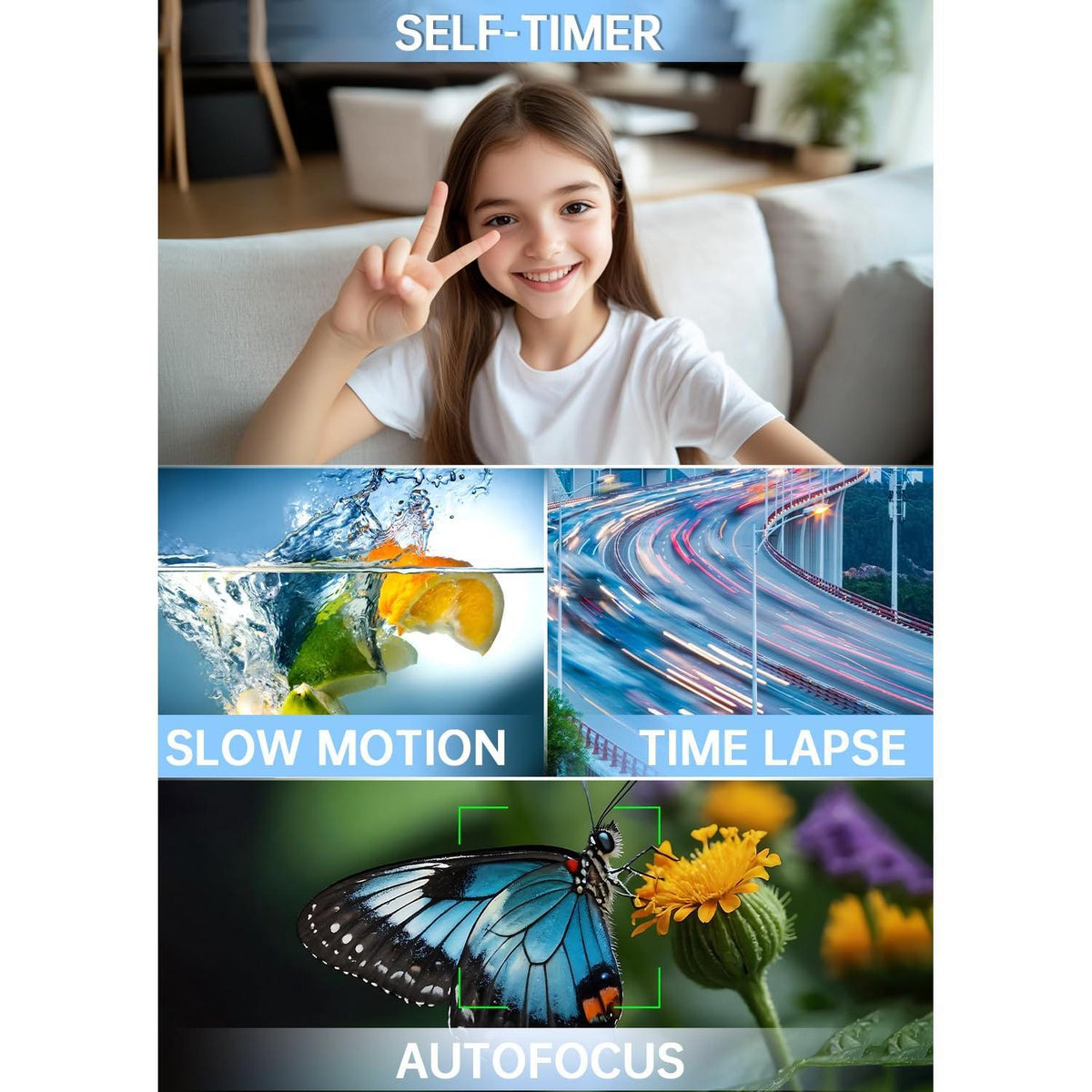 WABL Digital Camera, 4K 64MP UHD Dual Screens Camera, 18X Zoom, Portable Small Point and Shoot Digital Cameras with 64GB TF Card, 2 Rechargeable Batteries for Kids, Teens, Adult, Selfies, Gifts- White