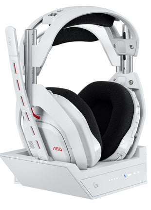 Logitech G Astro A50 Multi-Platform Wireless Gaming Headset + Base Station for PS5/Xbox/PC: PLAYSYNC Audio Switcher, <16bit/48kHz (Console), <24bit/48kHz (PC), 24hr Battery, 2.4GHz & BT - White