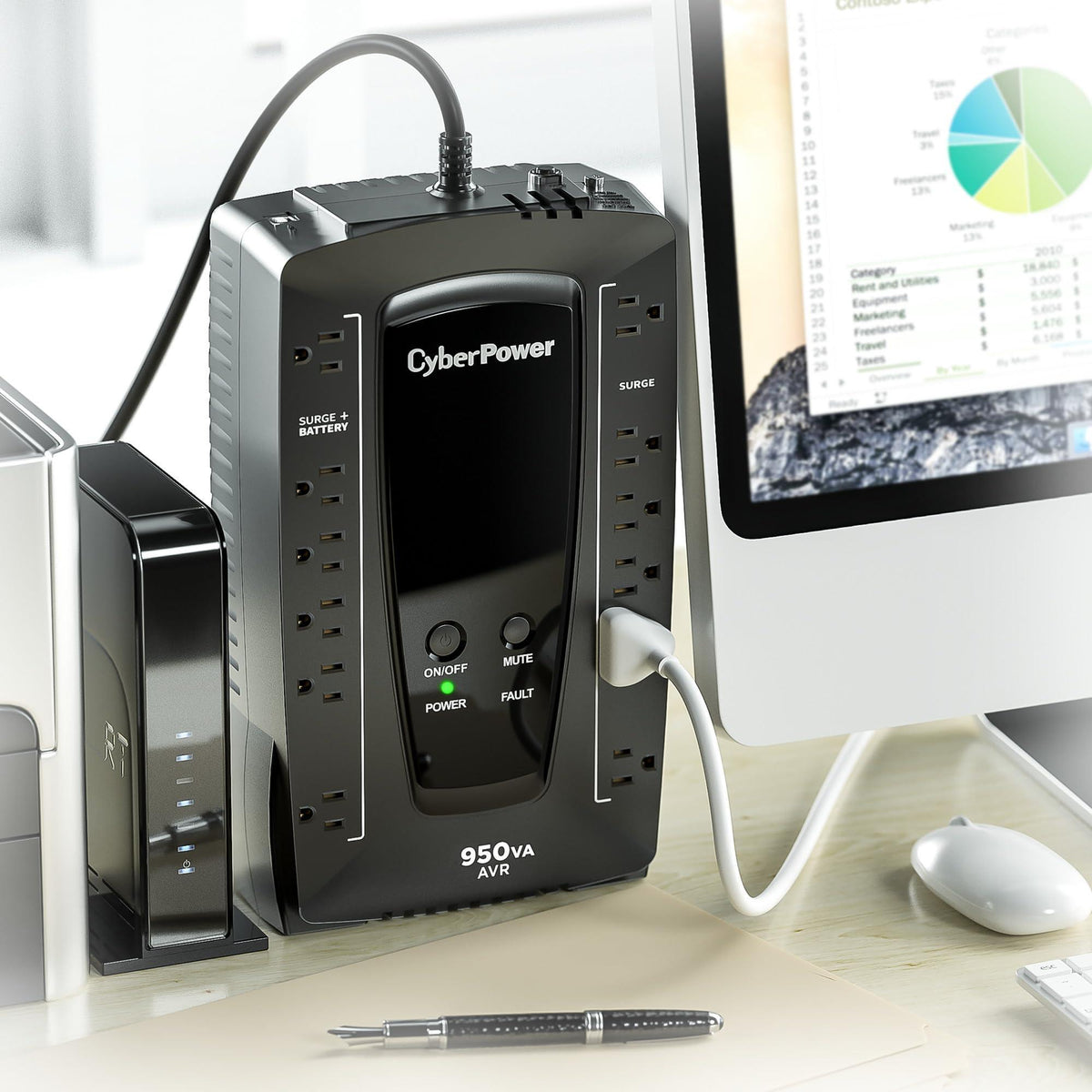 CyberPower AVRG900U AVR UPS System, 900VA/480W, 12 Outlets, Compact