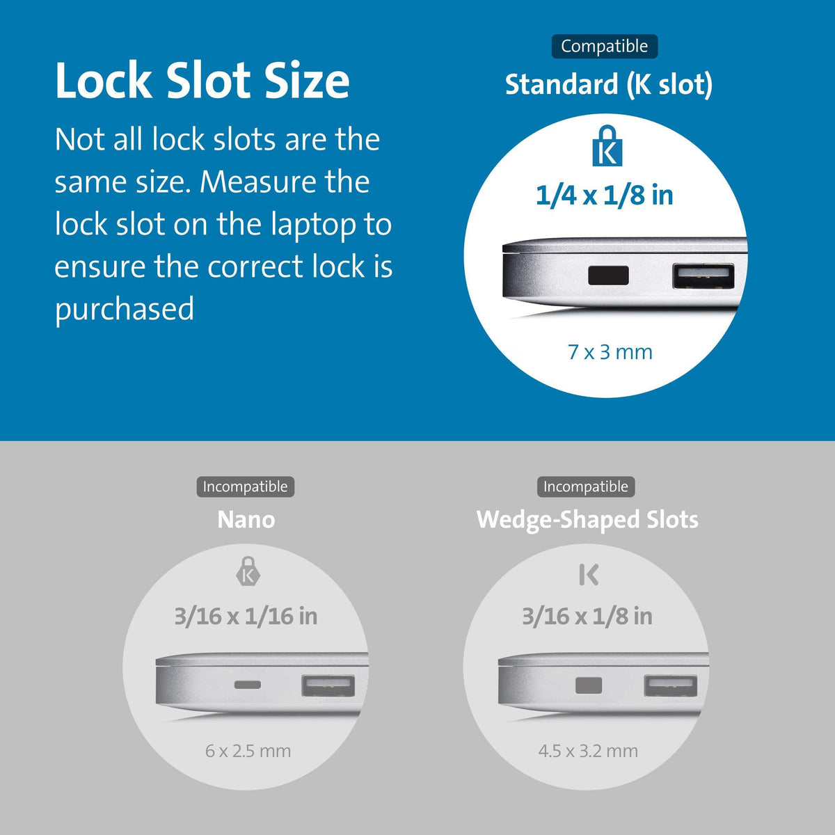 Kensington Cable Lock for HP Laptops, Lenovo, Asus, Acer & Other Devices - NEW Smaller & Stronger Pivoting Lock head (K65035AM)