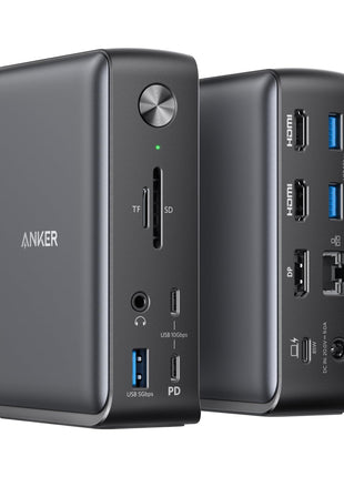 Anker Laptop Docking Station, 13-in-1 USB C Docking Station, Triple Display | 2 HDMI and 1 DP, 10Gbps USB-C and 5Gbps USB-A Data Ports, Ethernet, Audio, SD/TF, 85W Charging for Dell, HP, Lenovo and More