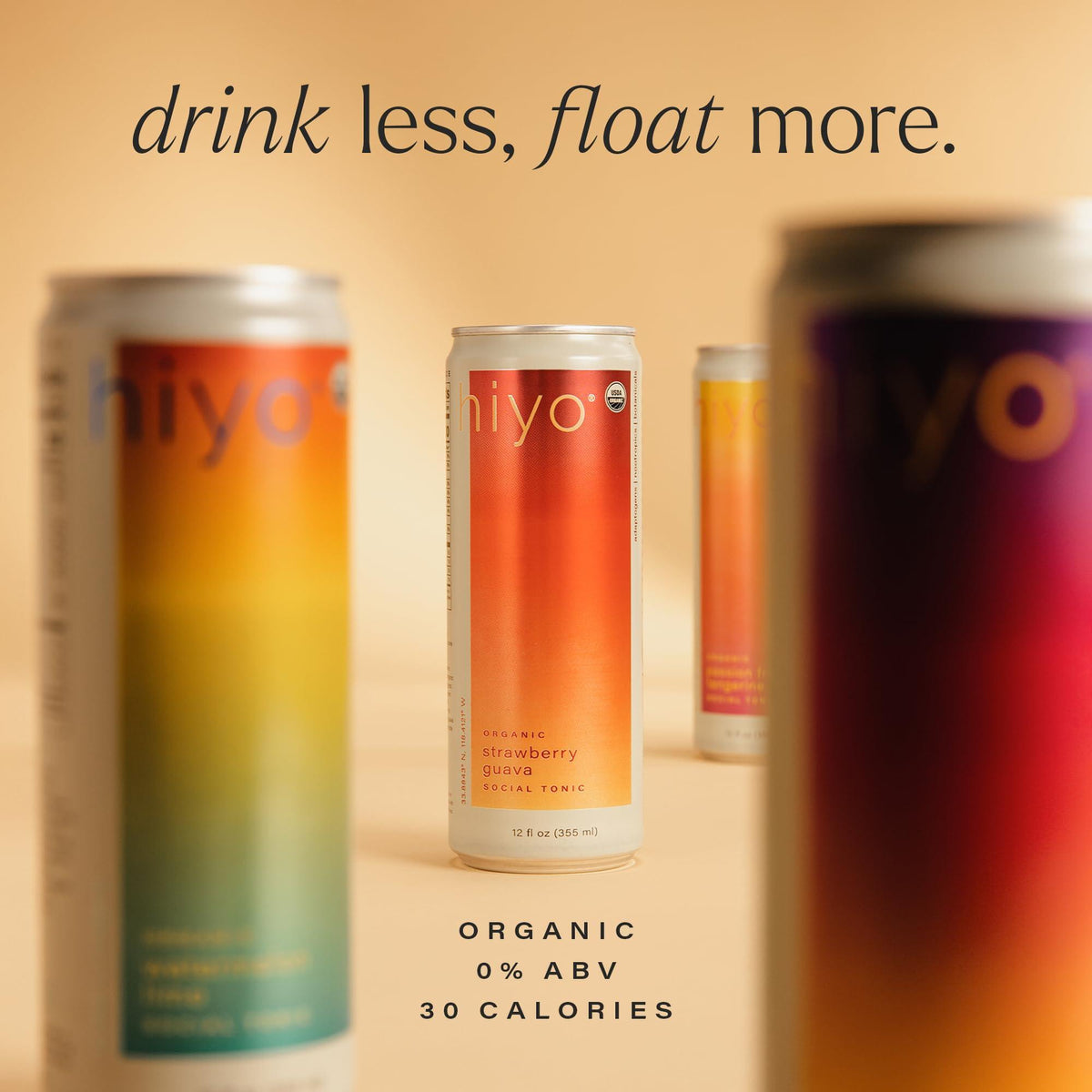 Hiyo Organic Social Tonic – Variety Pack, 12 Pack - N.A. Functional Seltzer, Sparkling Water Crafted with Organic Adaptogens, Nootropics & Botanicals