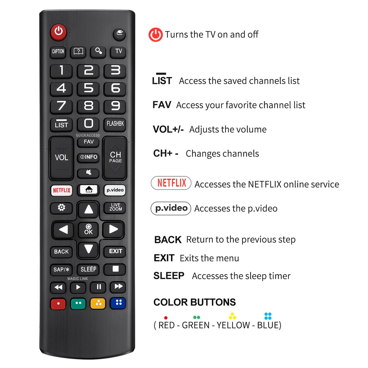 for LG Smart TV Remote Control Replacement,Universal for All LG OLED 3D Thinq TVs for AKB75095307 AKB75375604 AKB74915305 AK75675304 AKB76040302 AKB76037601 AKB75675313 with Battery