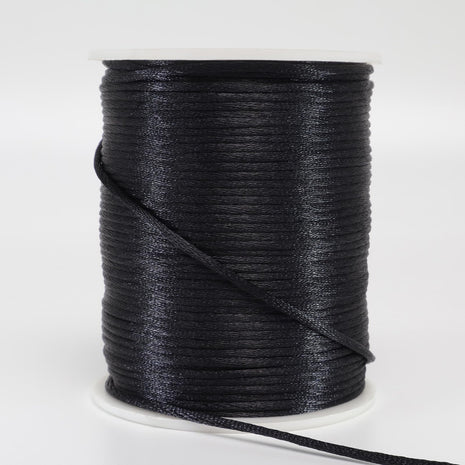 2 mm x 330 Feet Satin Nylon Cord, Silky Smooth Nylon String for Jewelry Making Bracelet Necklaces Beading Thread Rattail Macrame Kumihimo Chinese Knot Craft