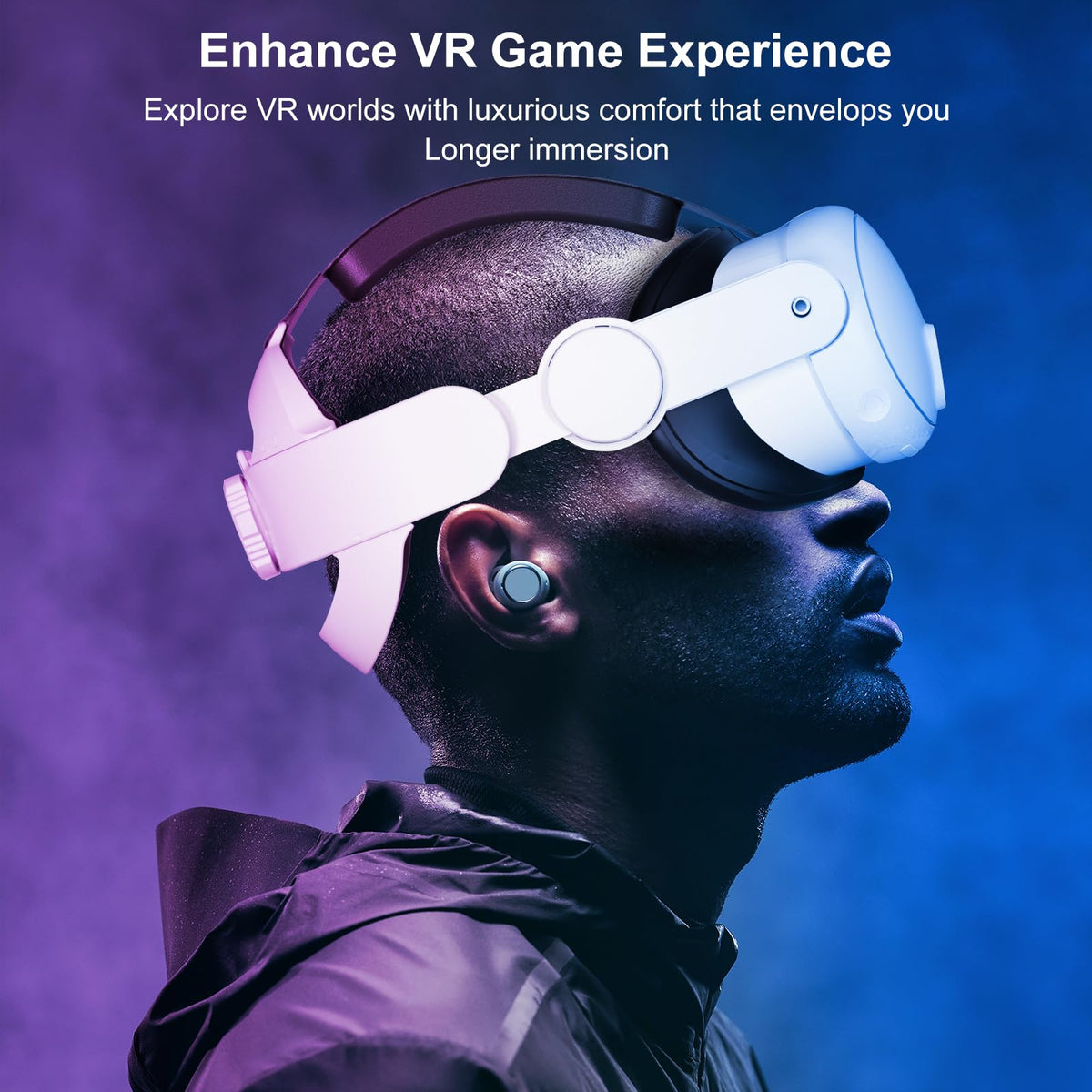 Saqico Head Strap for Meta Oculus Quest 3S/ Quest 3, Pressure-Free Elite Strap Accessories Replacement, Adjustable Headband Soft Cushion VR Headset Enhanced Comfort & Balanced Fit for Longer Immersion