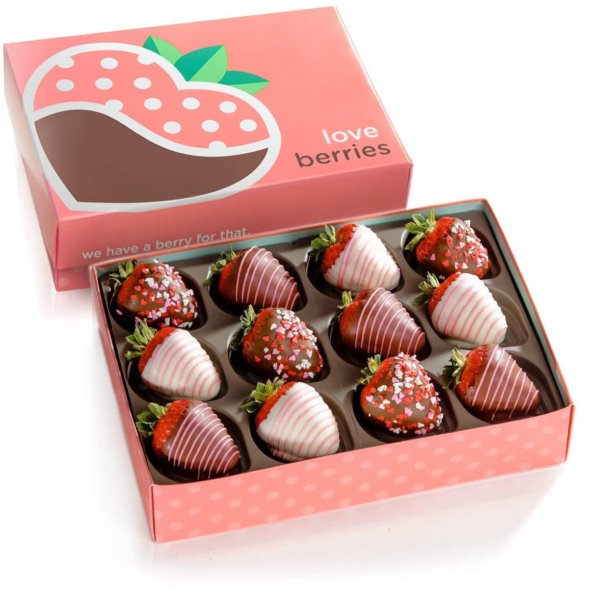 A Gift Inside The Original Love Berries Chocolatey Dipped Strawberries - 12 Berries