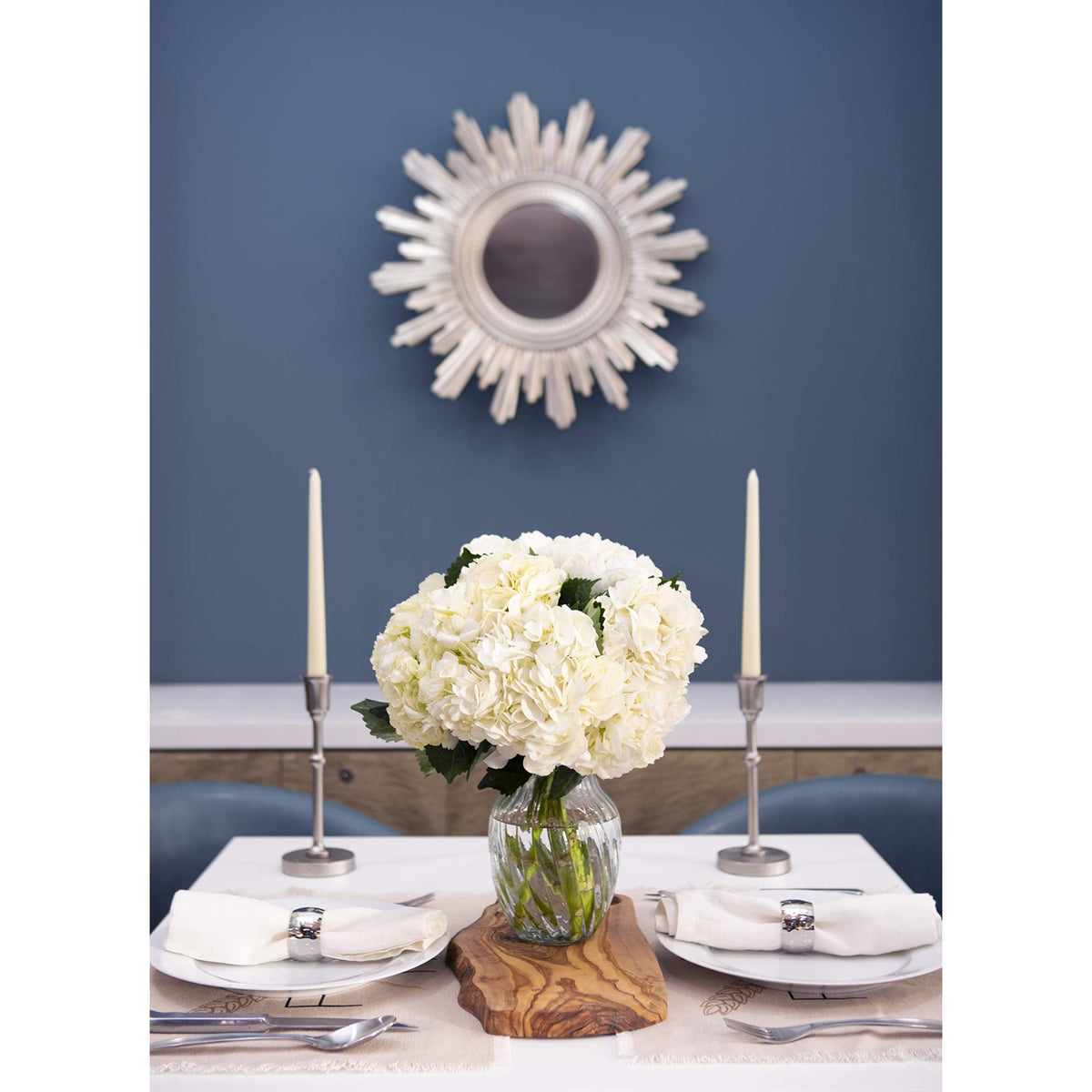 Beauty Bouquet of 6 White Hydrangeas Without Vase - Fall Collection - KaBloom Prime Next Day - Gift for Birthday, Anniversary, Get Well, Thank You, Valentine, Mother’s Day Fresh Flowers