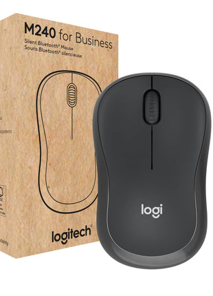 Logitech M240 for Business Silent Wireless Mouse, Secure Logi Bolt USB Receiver, Bluetooth, Globally Certified for Windows, Mac, Chrome, Linux, iPadOS, Android - Graphite