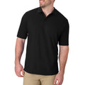 Hanes mens Short Sleeve X-temp W/ Freshiq Polo Shirt, Black, Large US