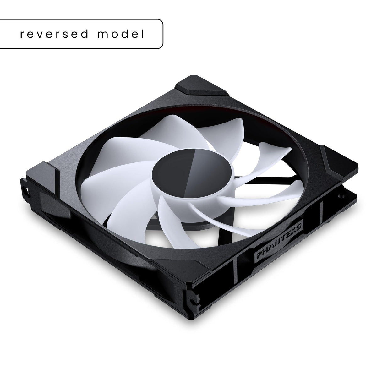 Phanteks M25-140 Gen2 Reversed Blade, 140mm ARGB High Performance Cooling Fans, Daisy-Chain Unified Fan Frame, Infinity Mirror hub, Single Cable Connection, Black