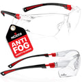 NoCry Clear Safety Glasses for Men and Women with Anti-Fog and Scratch Resistant Wrap Around Lenses, Adjustable Temples and Nose Pads ? ANSI Z87 Certified Protective Eyewear with 100% UV Shielding