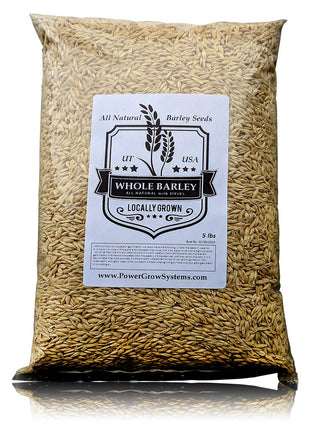 Barley Seeds - All Natural 5 Pounds Whole Barley Seed for Juicing, Malt Brewing, Beer Making