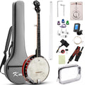 Kmise Banjo, 5 String Banjos with Remo Head Full Size 38 Inch Closed Back with Removable Resonator, Strings Pack, Finger Picks, Strap, Case, Tuner Set Accessories for Starter Adults Beginner Gift