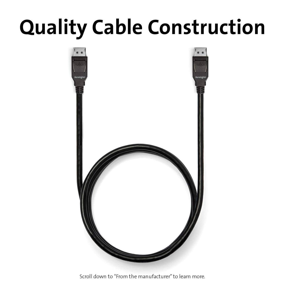 Kensington DisplayPort 1.4 to DisplayPort 1.4 Cable, 6ft (K33021WW)