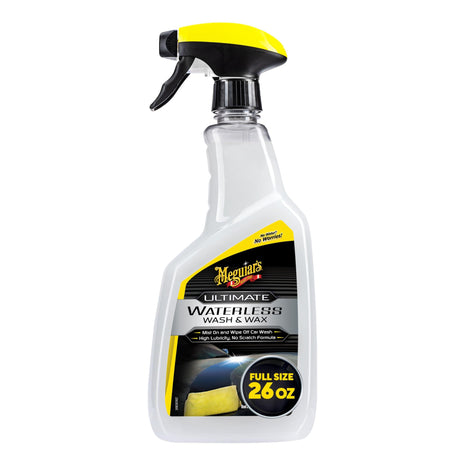Meguiar's Ultimate Waterless Wash & Wax, Scratch-Free Cleaning Spray that Cleans and Protects Without Water, 2-in-1 Detailer for Shine, Cool Car Gifts for Men and Women, 26 Oz