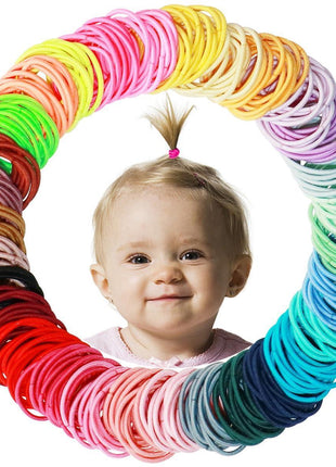 200PCS Small Hair Ties,No Crease Baby Hair Ties,Elastic Hair Ponytail Holder Hair Accessories for Baby Girls Infants Toddlers Kids