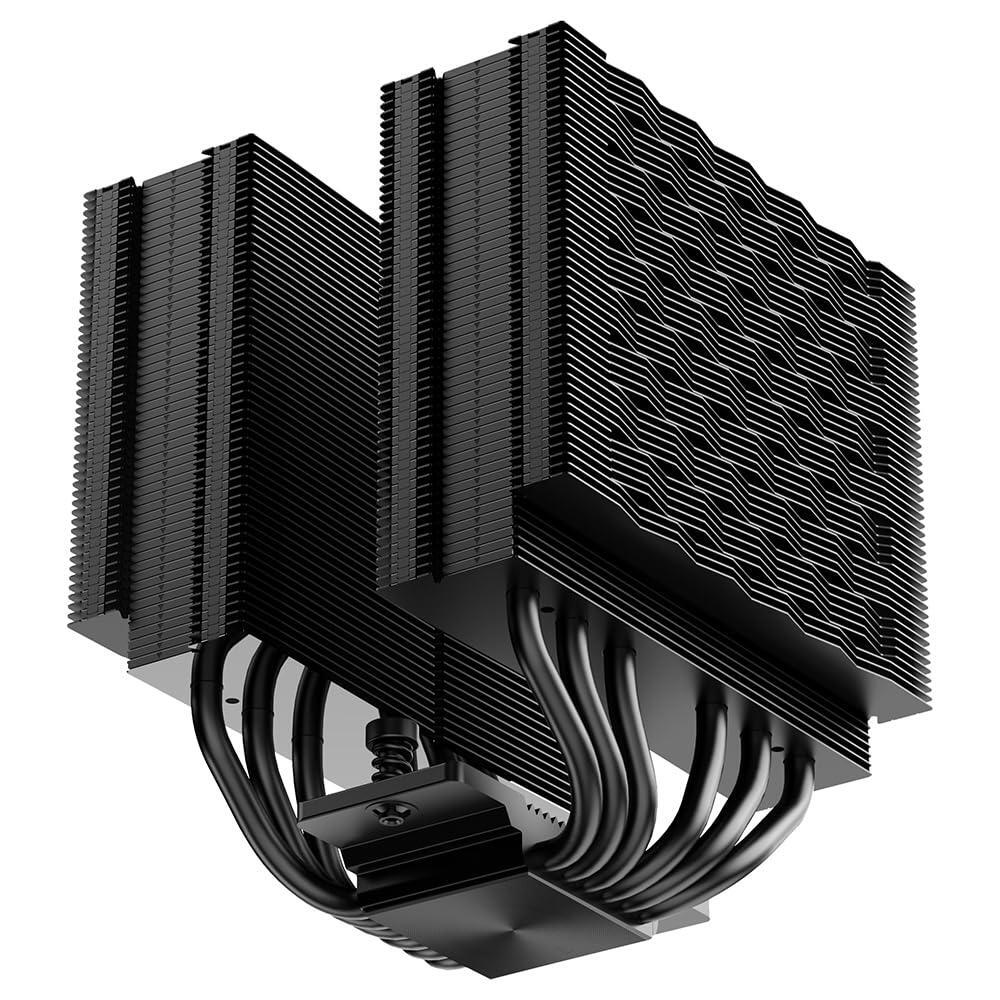 PCCOOLER CPS - RZ620 Black - 265W TDP - Dual Tower 6 * 6 Heat Pipe CPU Air Cooler with Adjustable PWM Three Mode Fans - Air Cooler for Intel LGA 115X/1200/1700 - AMD AM3/AM4 (RZ620-BKNWNX-GL)