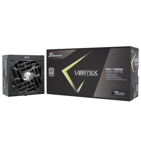 Seasonic Vertex PX-1200-1200W - 80+ Platinum - ATX 3.0 & PCIe 5.0 Ready - Fully Modular - Premium Japanese Capacitors - 12 Year Warranty - Nvidia RTX 40/50 & AMD GPU Compatible