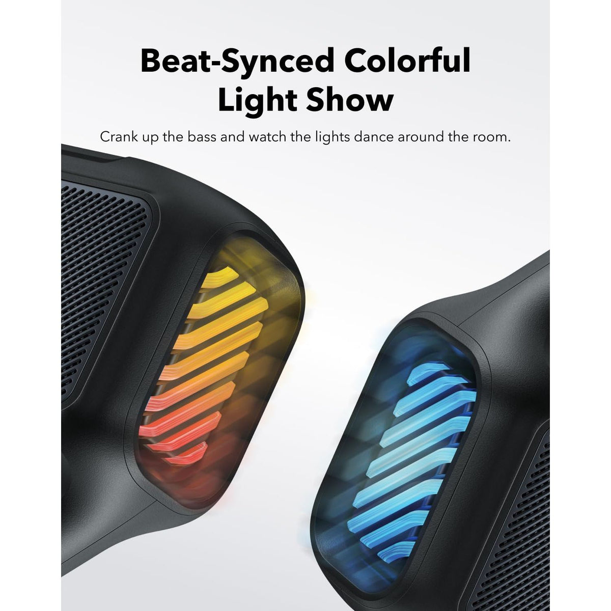 soundcore Boom 2 By Anker, Outdoor Speaker, 80W, Subwoofer, BassUp 2.0, 24H Playtime, IPX7 Waterproof, Floatable, RGB Lights, USB-C, Custom EQ, Bluetooth 5.3, Portable for Camping, Beach, and Backyard