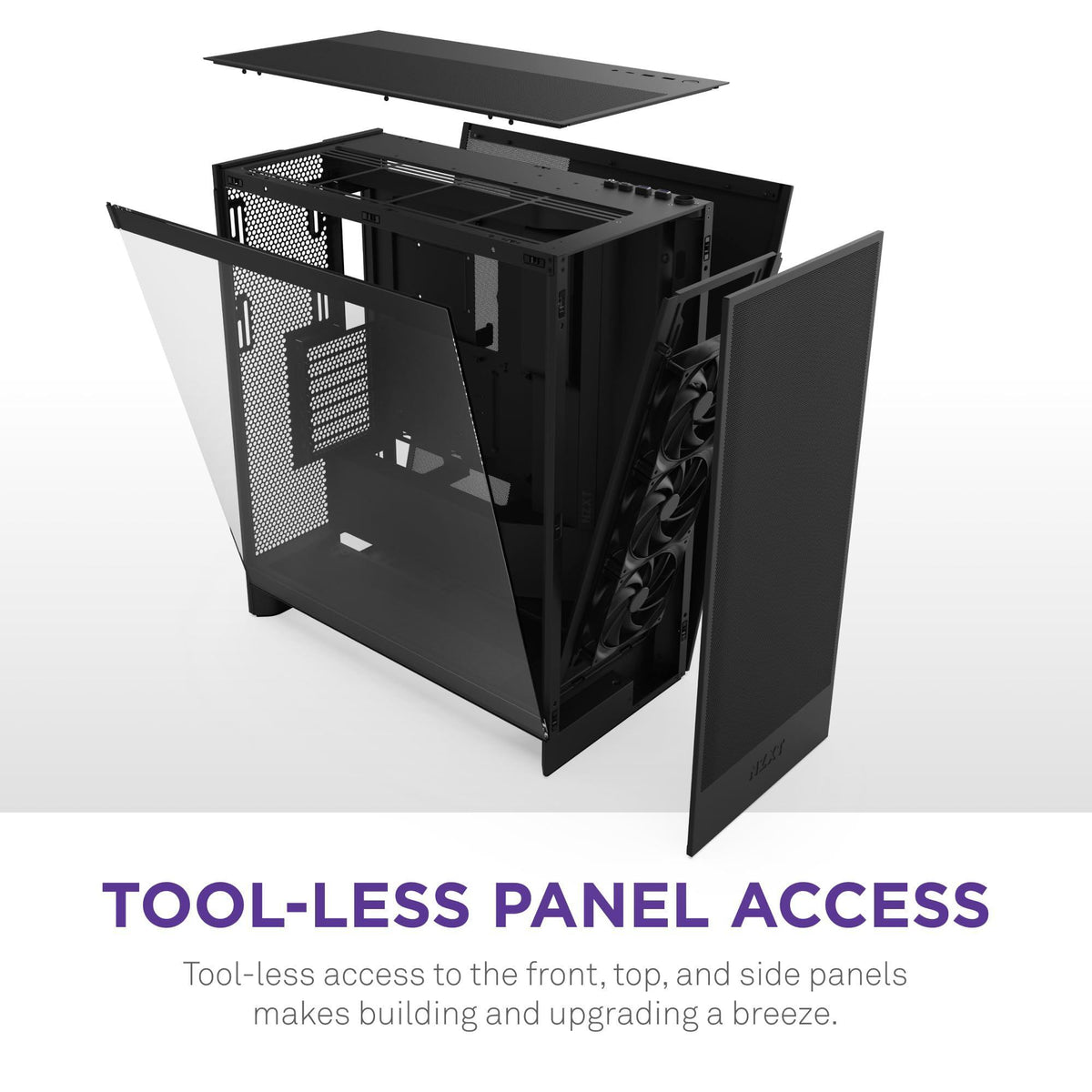 NZXT H7 Flow 2024 - Mid-Tower ATX Airflow Case - Includes Pre-Installed 3 x 120mm Fans - Supports Bottom Fans for Dedicated GPU Cooling - Cable Management - Black