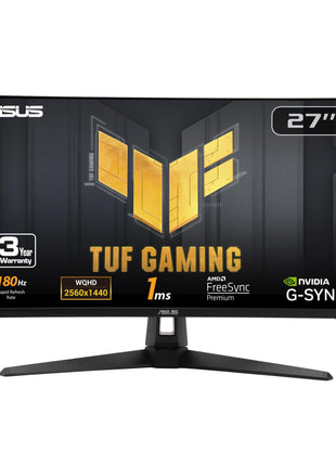 ASUS TUF Gaming 27" 1440P HDR Monitor (VG27AQ3A) – QHD (2560 x 1440), 180Hz, 1ms, Fast IPS, 130% sRGB, Extreme Low Motion Blur Sync, Speakers, Freesync Premium, G-SYNC Compatible, HDMI, DisplayPort