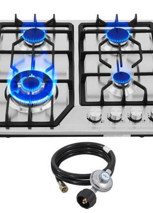 22′′x20′′ Built in Gas Cooktop 4 Burners Stainless Steel Stove with NG/LPG Conversion Kit Thermocouple Protection and Easy to Clean (20Wx22L)
