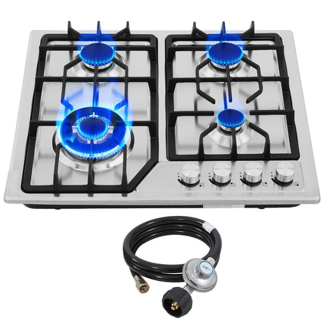 22′′x20′′ Built in Gas Cooktop 4 Burners Stainless Steel Stove with NG/LPG Conversion Kit Thermocouple Protection and Easy to Clean (20Wx22L)
